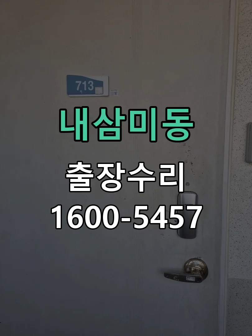 내삼미동 열쇠가 부러져 잠금이 풀리지 않음 작업 완료 후 정상 작동 확인