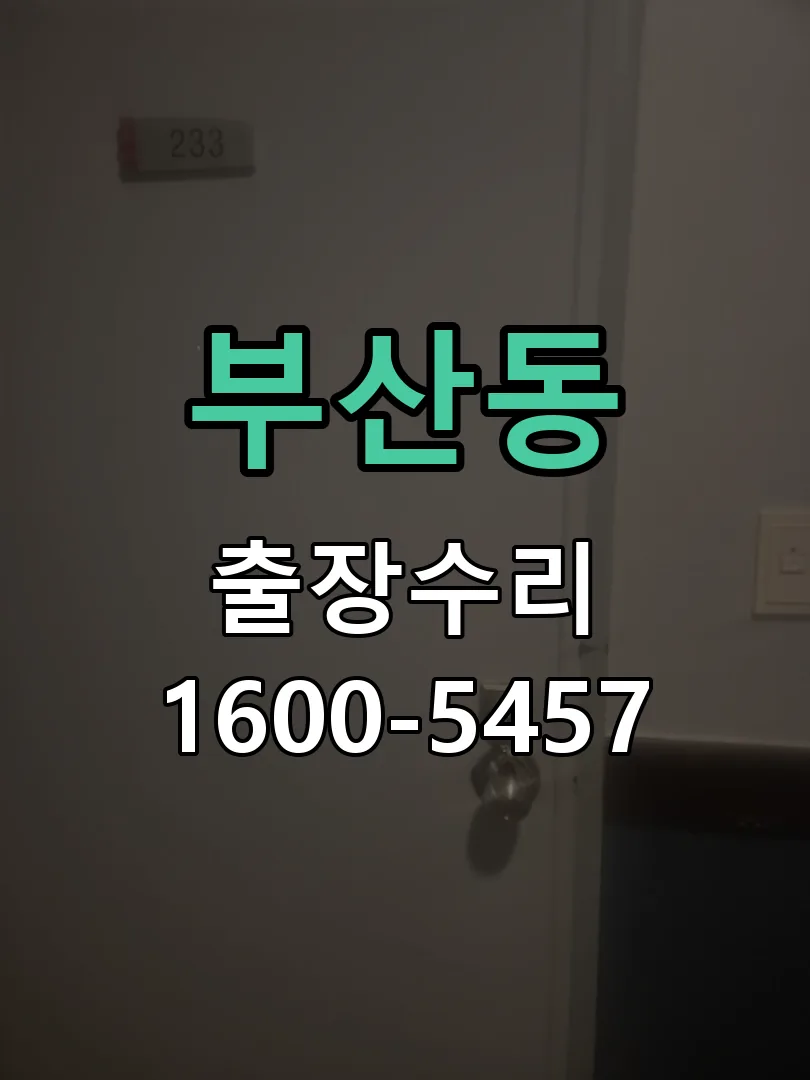 부산동 도어락 열쇠 출장 수리